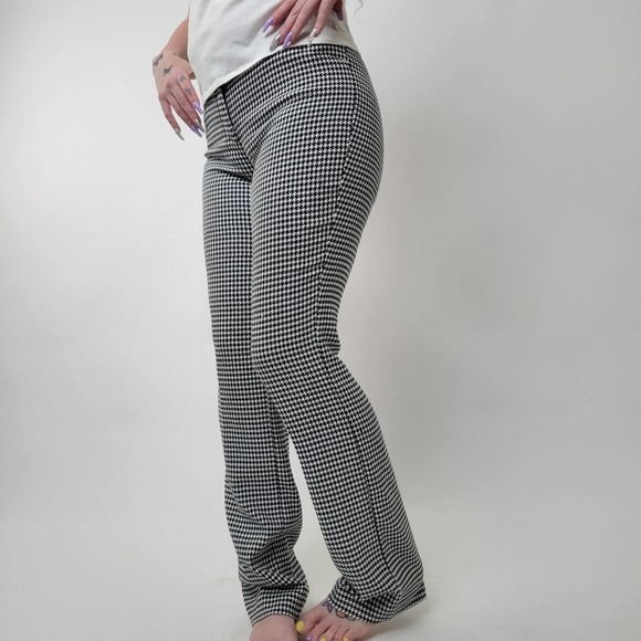Express Editor High Waisted Houndstooth Pattern Pants 2 - Picture 3 of 7